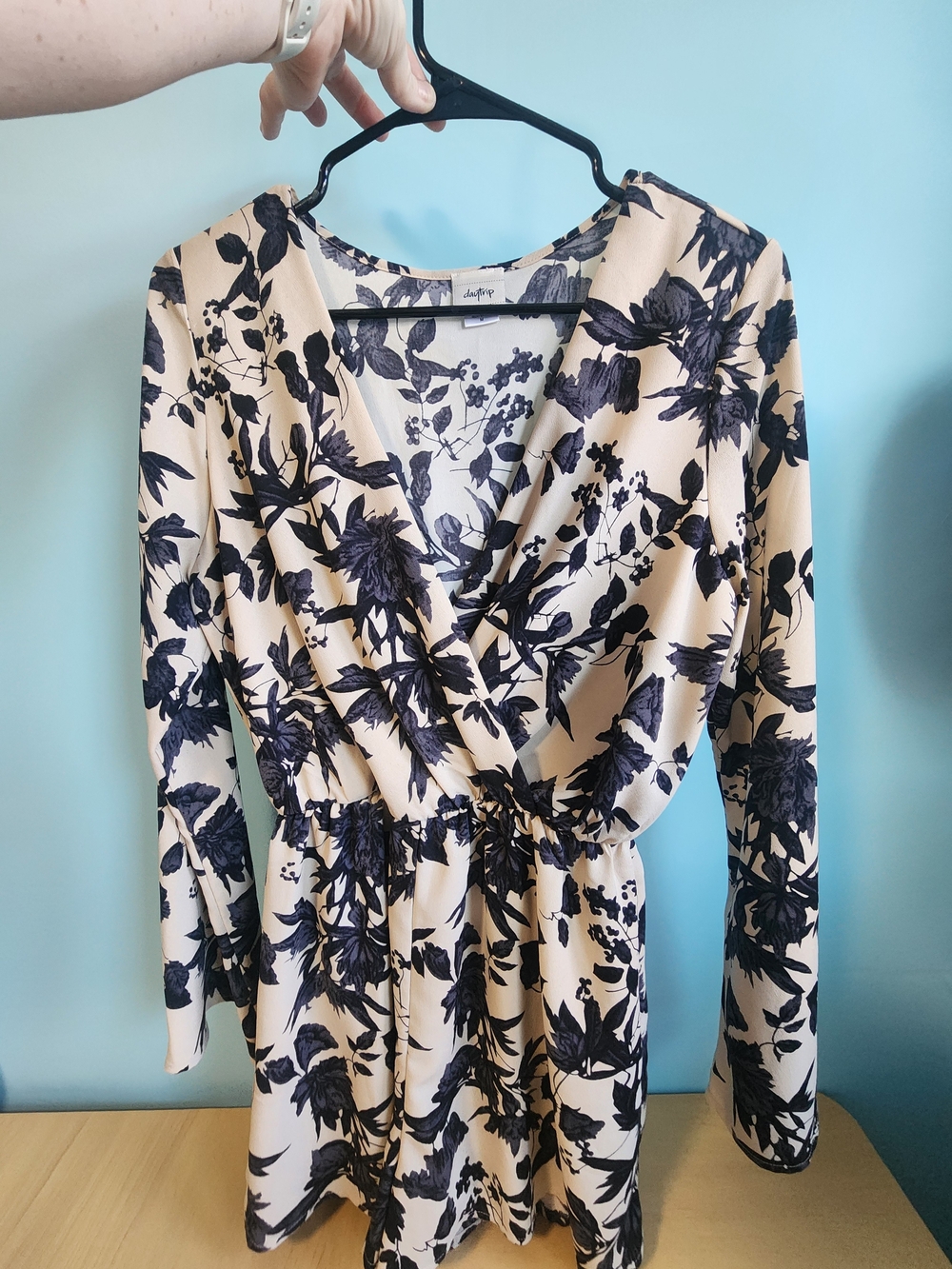 Daytrip Cream Dress with Black Floral Print